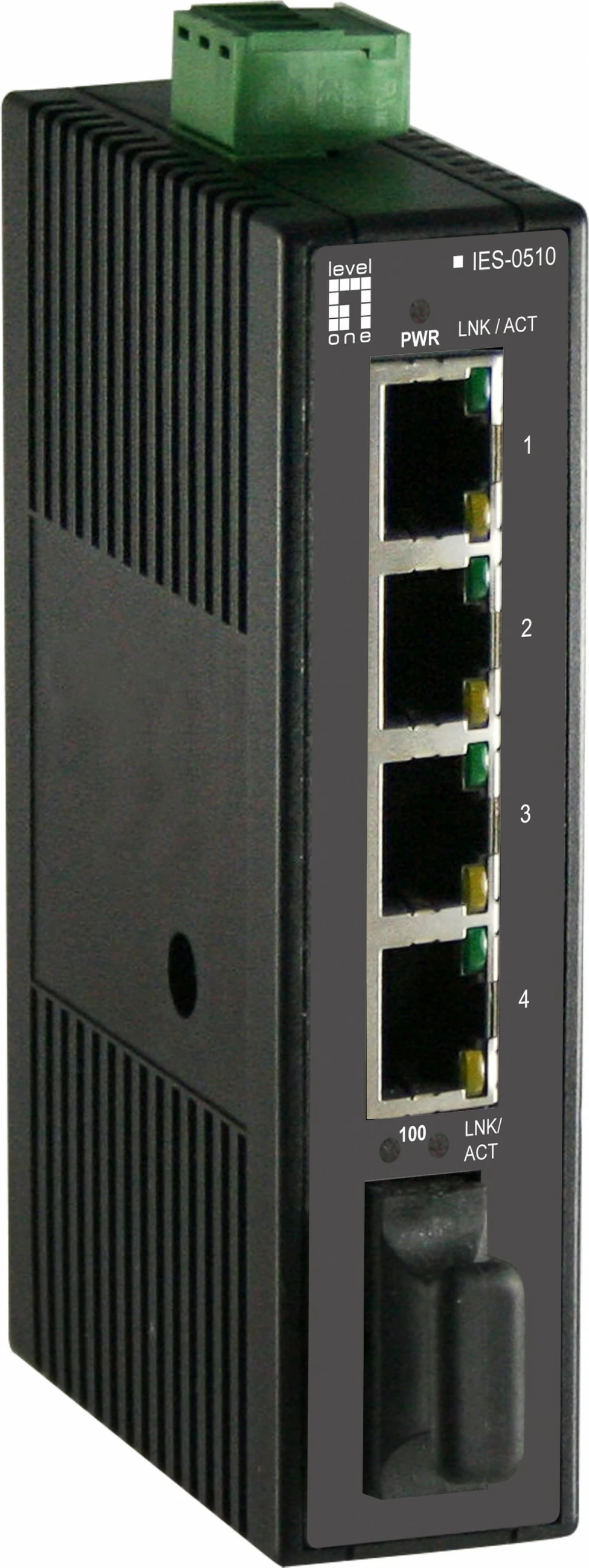 Switch industrial LevelOne IES-0510, 5 porte, Ethernet i shpejtë, DIN-Rail