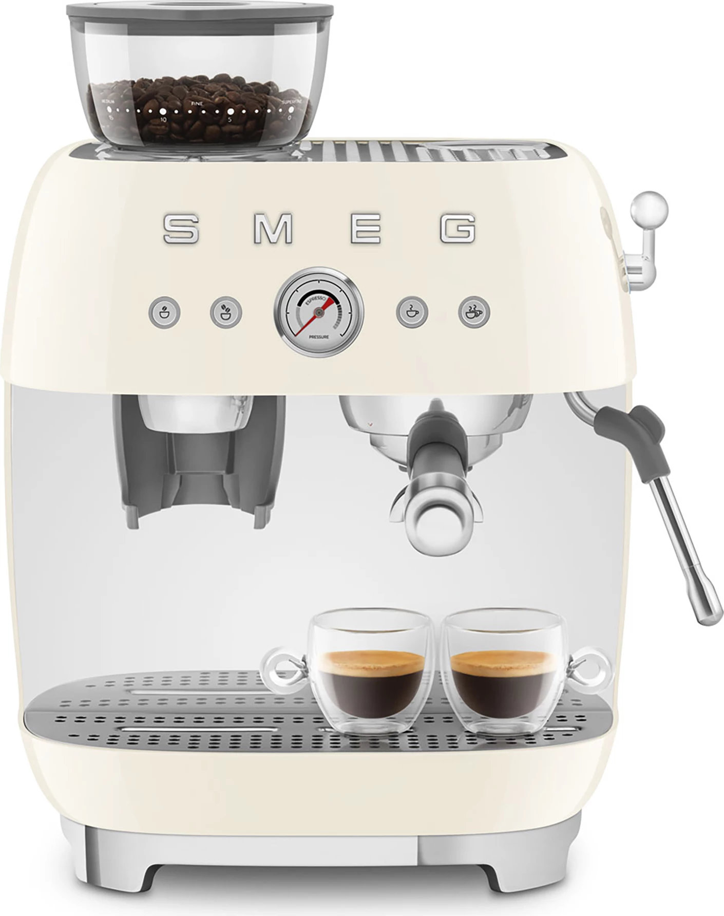 Makinë espresso Smeg EGF03CREU 2.4 L, 1350 W, me mulli të integrum, krem