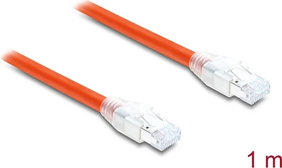 Kabllo rrjeti DeLOCK Cat8.1 S/FTP RJ45, 1m, 40Gbps, portokalli