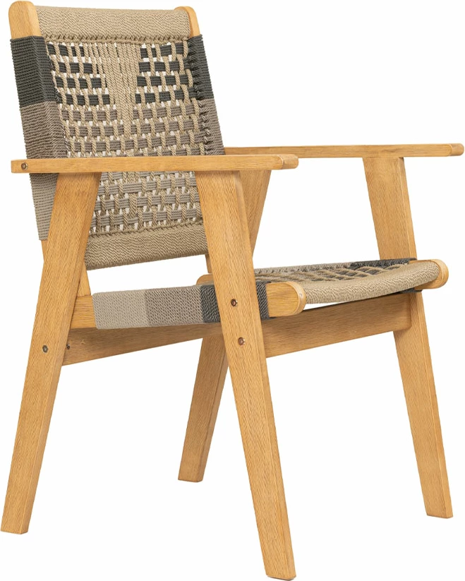 Karrige Vega, shumëngjyrëshe, dru akacie, litar natyral, 58x56x87 cm