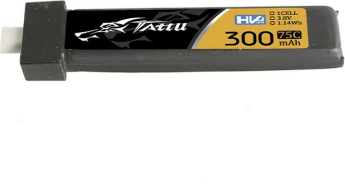 Bateri LiPo Tattu 300mAh 3.8V 75C 1S1P HV BT2.0, set 5 copë