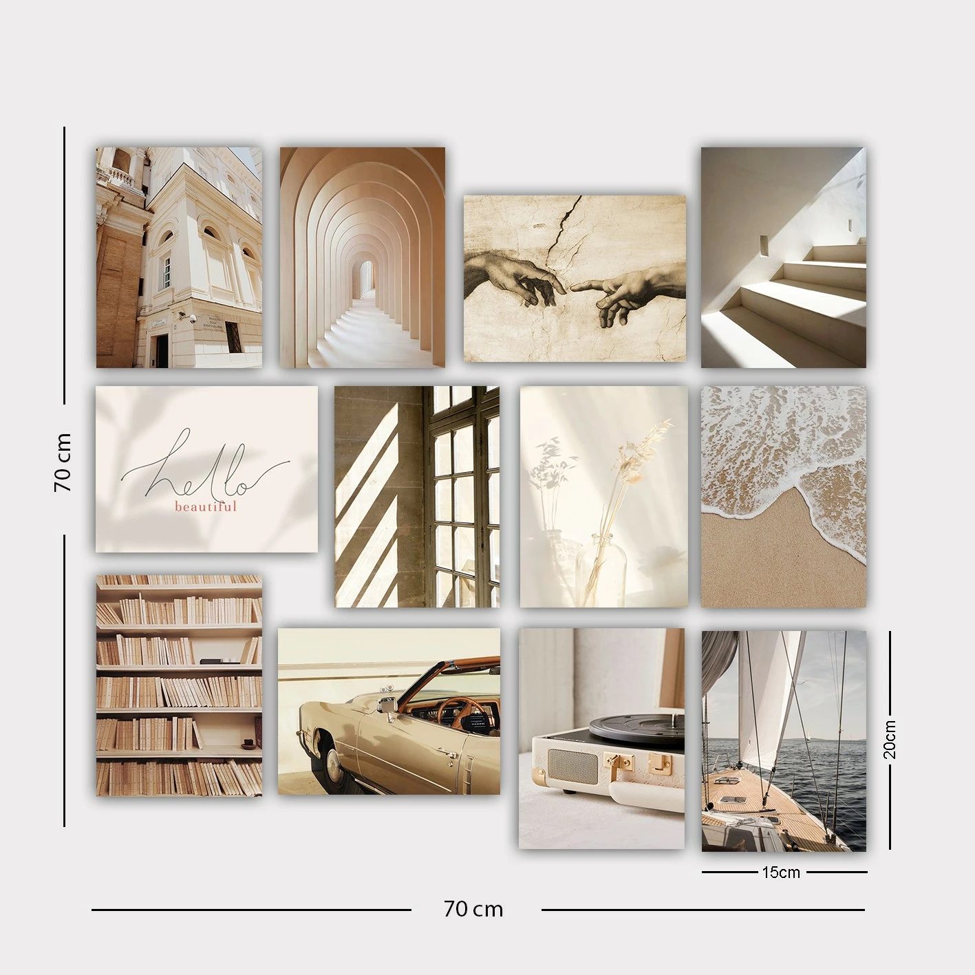 Piktura dekorative MDF (12 copë), Wallity, 12MDF41YS