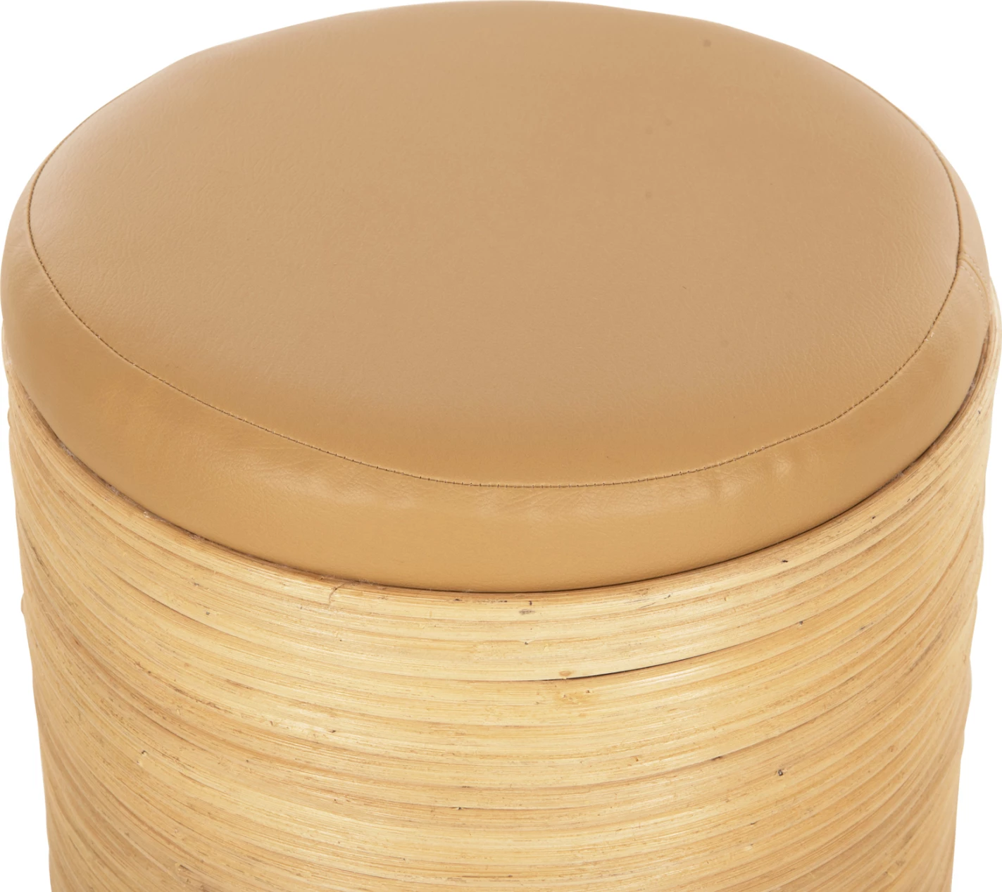 Karrige për bar, natyrale rattan-beige PU sedilje Φ37x47Hcm