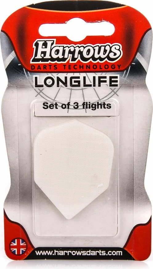 Pendë për shigjeta Harrows Longlife 000098, nylon rip-stop, e bardhë, set 3 copë