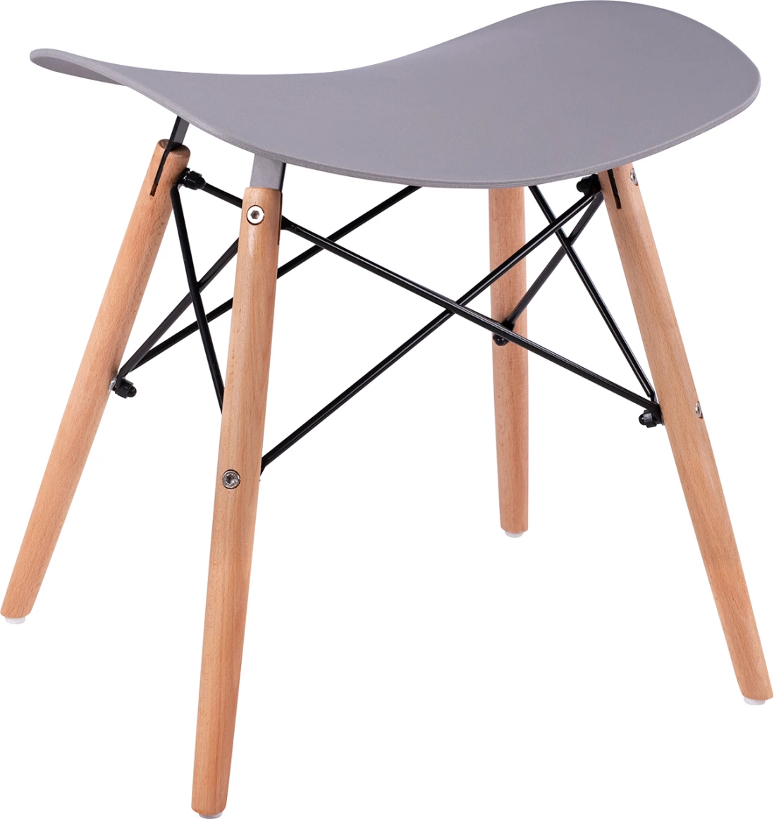 Karrige për bar me këmbë druri, Tonia FH0109.10, ngjyrë gri