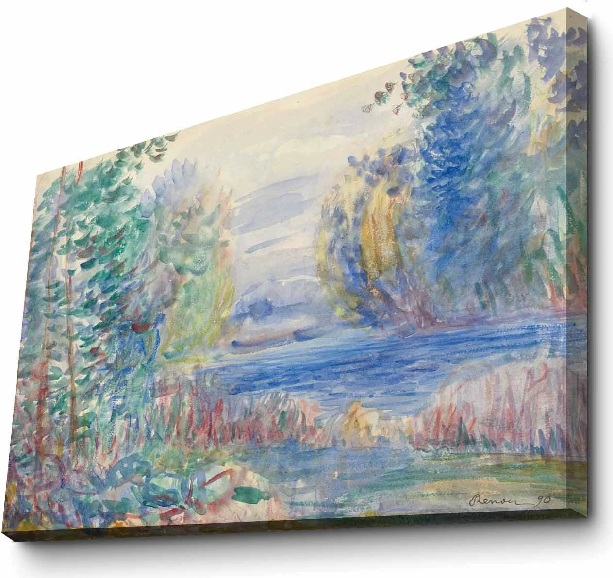 Pikturë dekorative në kanavacë, shumëngjyrëshe, 70x100cm, Pierre Auguste Renoir, kornizë druri