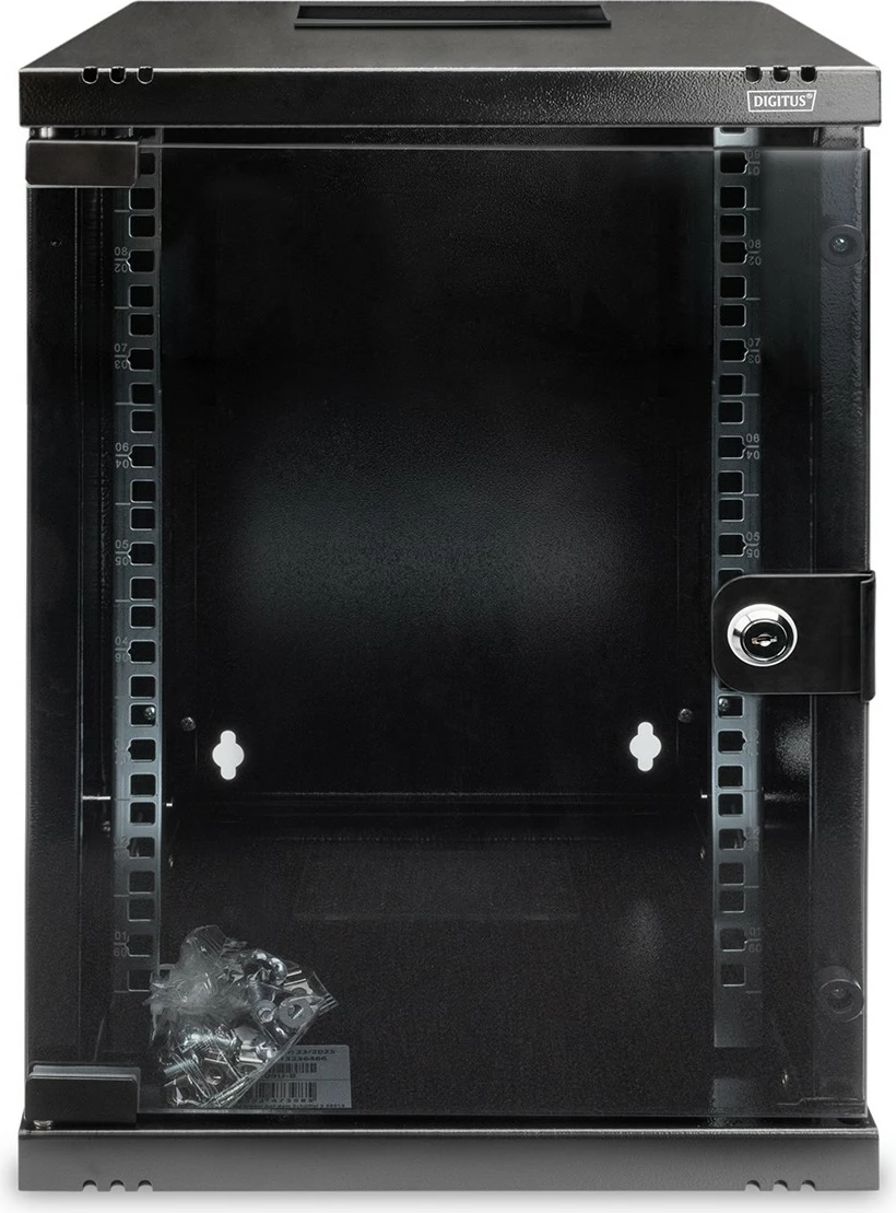Kasë rrjeti Digitus 9U, 312x300 mm, e zezë, montim në mur