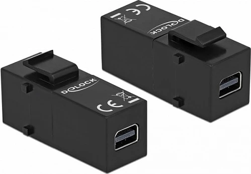 Adaptor Keystone Mini DisplayPort DeLOCK 86377, femër-femër, i zi