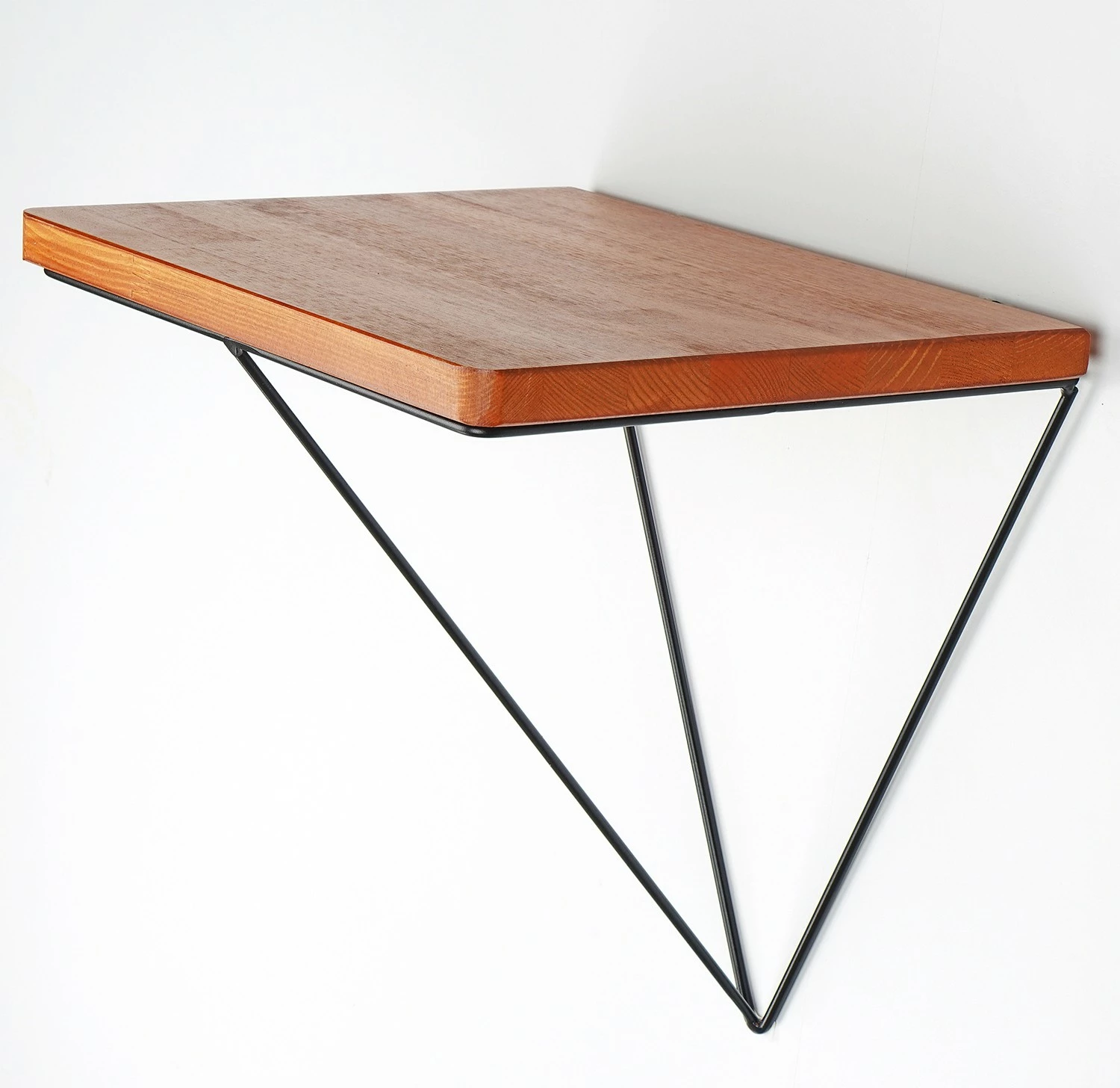 Raft dekorativ prej druri për mur, ngjyrë arre dhe e zezë, Hanah Home, Wr037