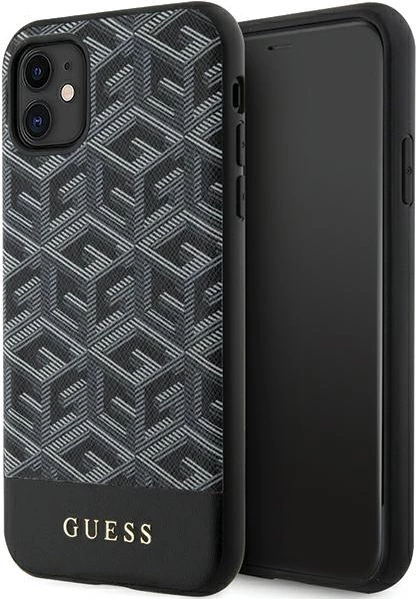 Mbështjellës Guess GUHMN61HGCFSEK për iPhone 11/XR 6.1", MagSafe, i zi
