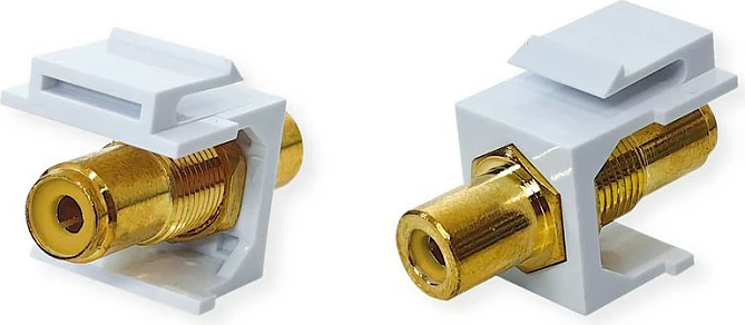 Adapter Keystone RCA VALUE RCA-Keystone-Kupplung, femër-femër, këndor, i bardhë/ari