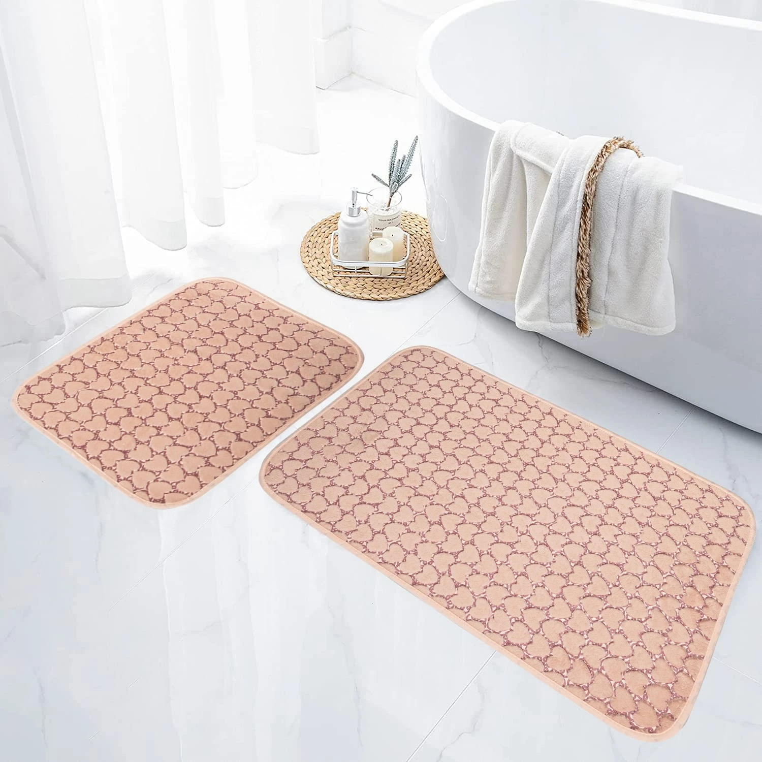 Set tapetash për banjo (2 copë), Mijölnir, Leila Heart, rozë e çelët