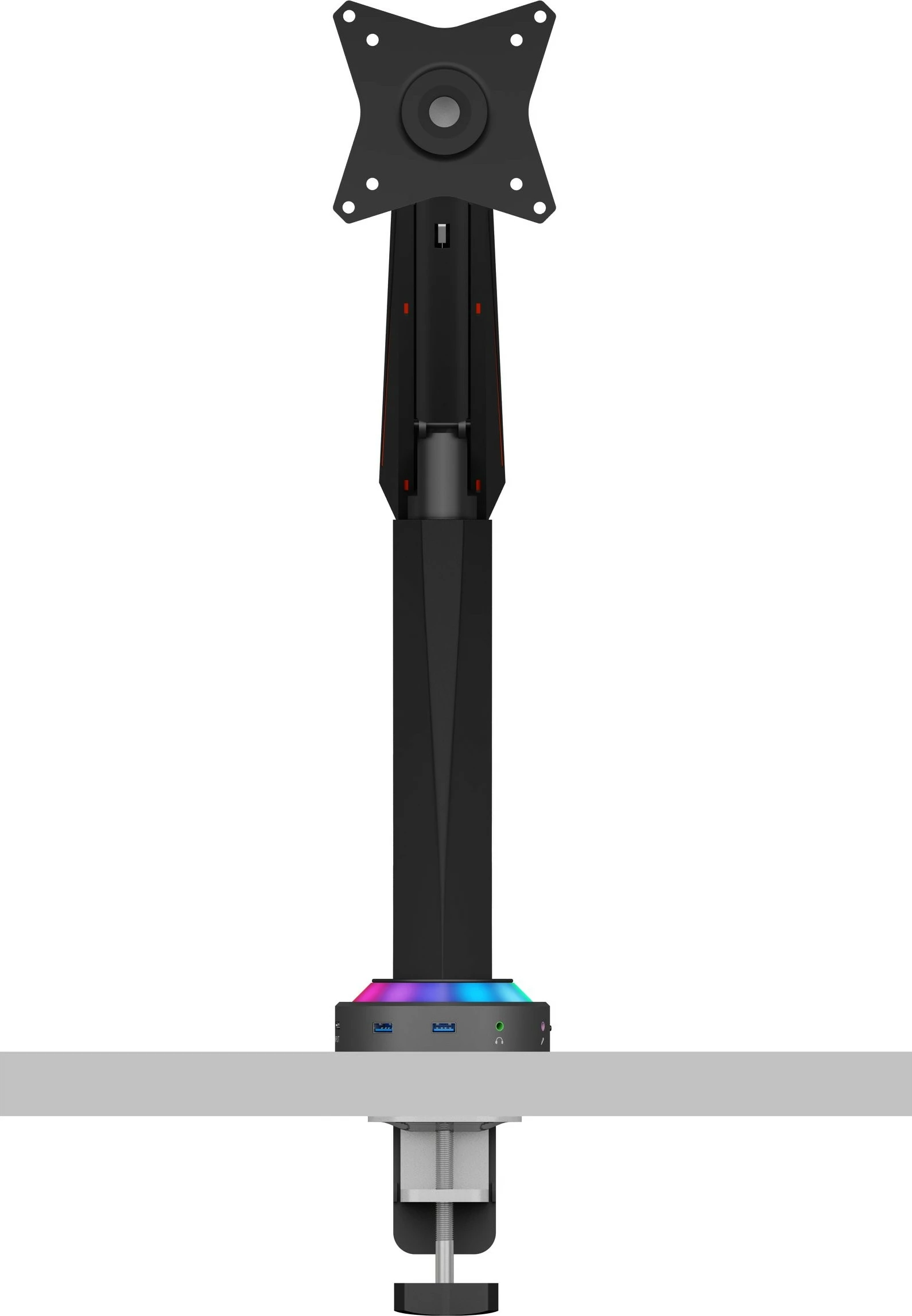 Krah monitori ICY BOX IB-MSG303BL-T, USB Hub, LED RGB, 32 inç, i zi