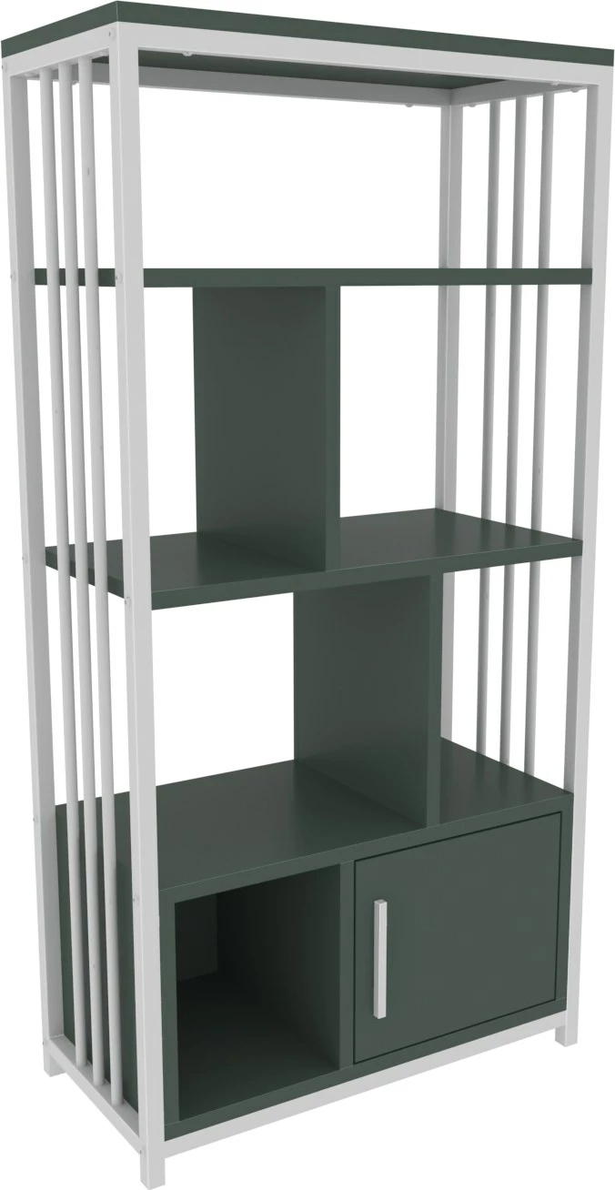 Raft librash Skye Decor, Valero, ngjyrë e gjelbër dhe e bardhë