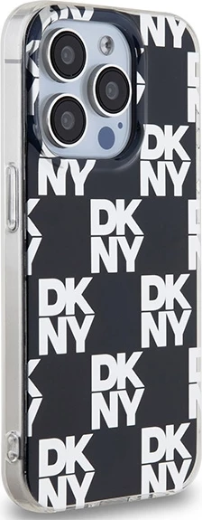 Mbështjellës DKNY IML Checkered Mono Pattern për iPhone 15 Pro Max, i zi