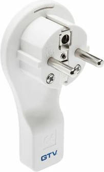 Prizë e sheshtë GTV AE-VA1UNI-00, 16A/250V, IP20, për kabllo 3G 0.75–1.5mm², bardhë