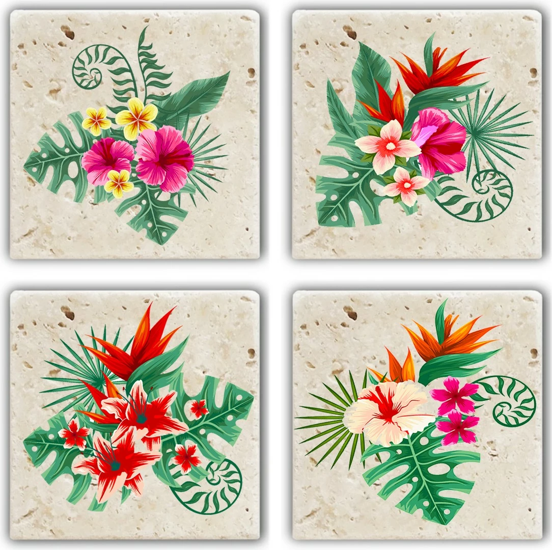 Set 4 nënshkopa prej guri natyral, shumëngjyrësh, Hermia, TBA7436502615634