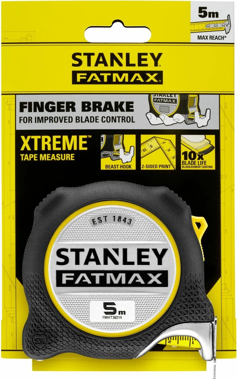 Metër shirit Stanley Fatmax Xtreme FMHT38214-0 5 m, 32 mm, grep magnetik, zezë/verdhe