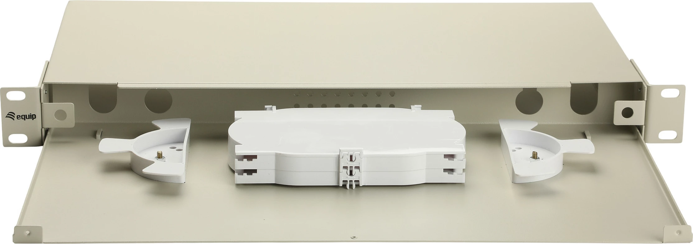Kuti fibër optike 19" EQUIP Space-Box, 1U, pa panel, çelik, gri
