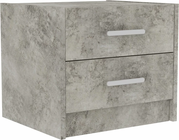 Komodinë Olympus me 2 sirtarë, ngjyrë antracit antik, 47.5x40.5x40.5