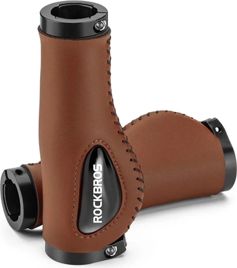 Doreza timoni për biçikletë Rockbros 40720001002, lëkurë ekologjike, kafe