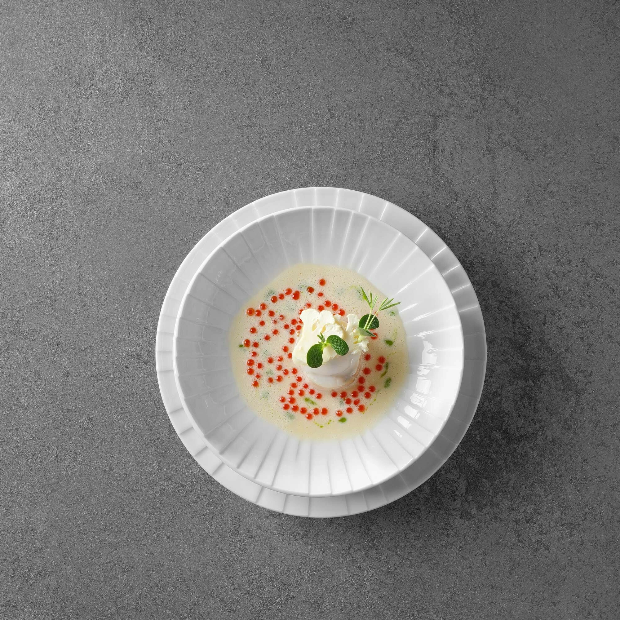 Tas porcelani Fine Dine Selene 230 mm, set 6 copë, krem
