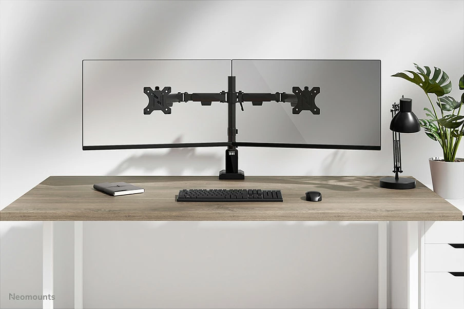Krah monitori Neomounts NERO DS60-600BL2, për 2 monitorë 10-32", VESA 75x75/100x100, i zi