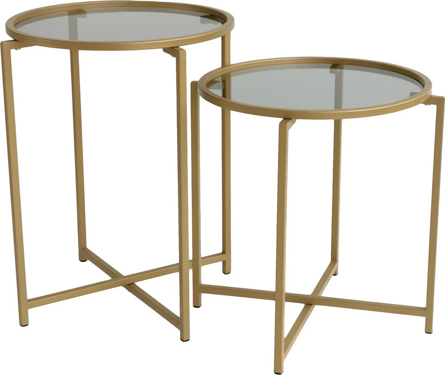 Set tavolinash kafeje Skye Decor, S406, ngjyrë ari dhe fume
