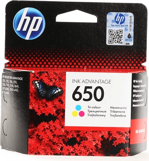 Kartush bojë, HP, 650 CZ102AE, tri-color, 200 faqe, madhësi standarde, cian/magenta/e verdhë
