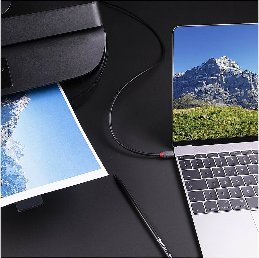 Kabllo USB LINDY Anthra Line, USB-C në USB-B 3.2, 2m, zi/gri
