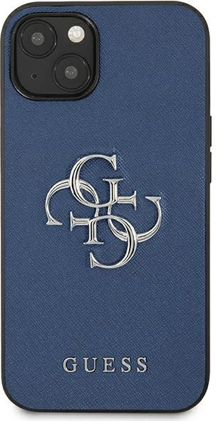 Mbështjellës Guess Saffiano 4G Metal Logo për iPhone 13 mini, Kaltër