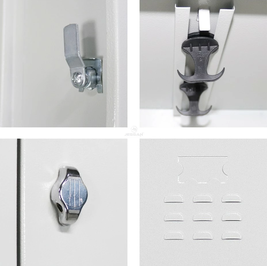 Dollap locker për depo, ngjyrë gri dhe e kuqe, Skye Decor, Js1030Kı