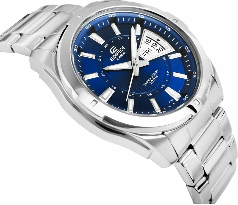 Orë dore për meshkuj CASIO, argjendtë me blu