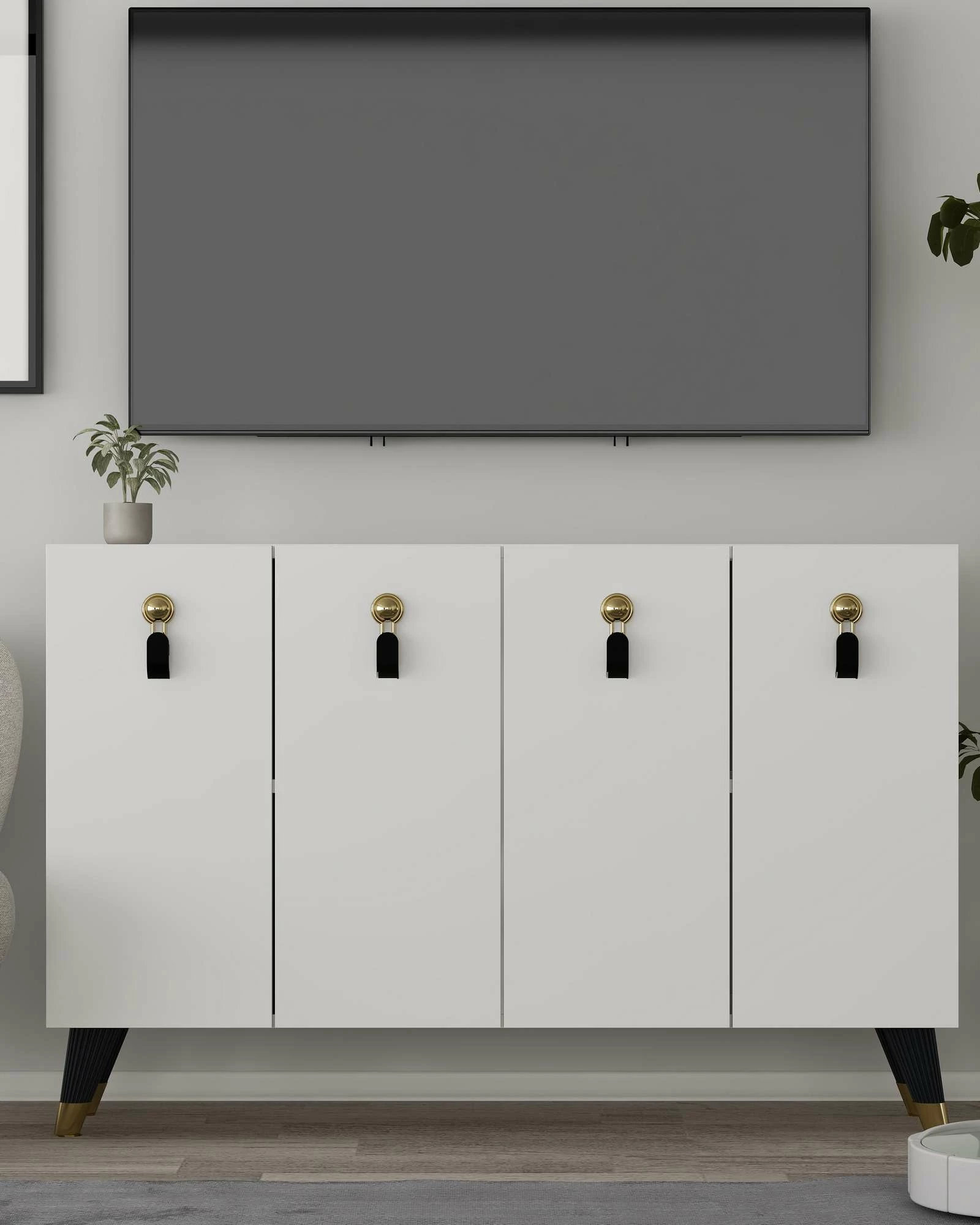 Konsolë Skye Decor, 8179KM-32, e bardhë, e artë