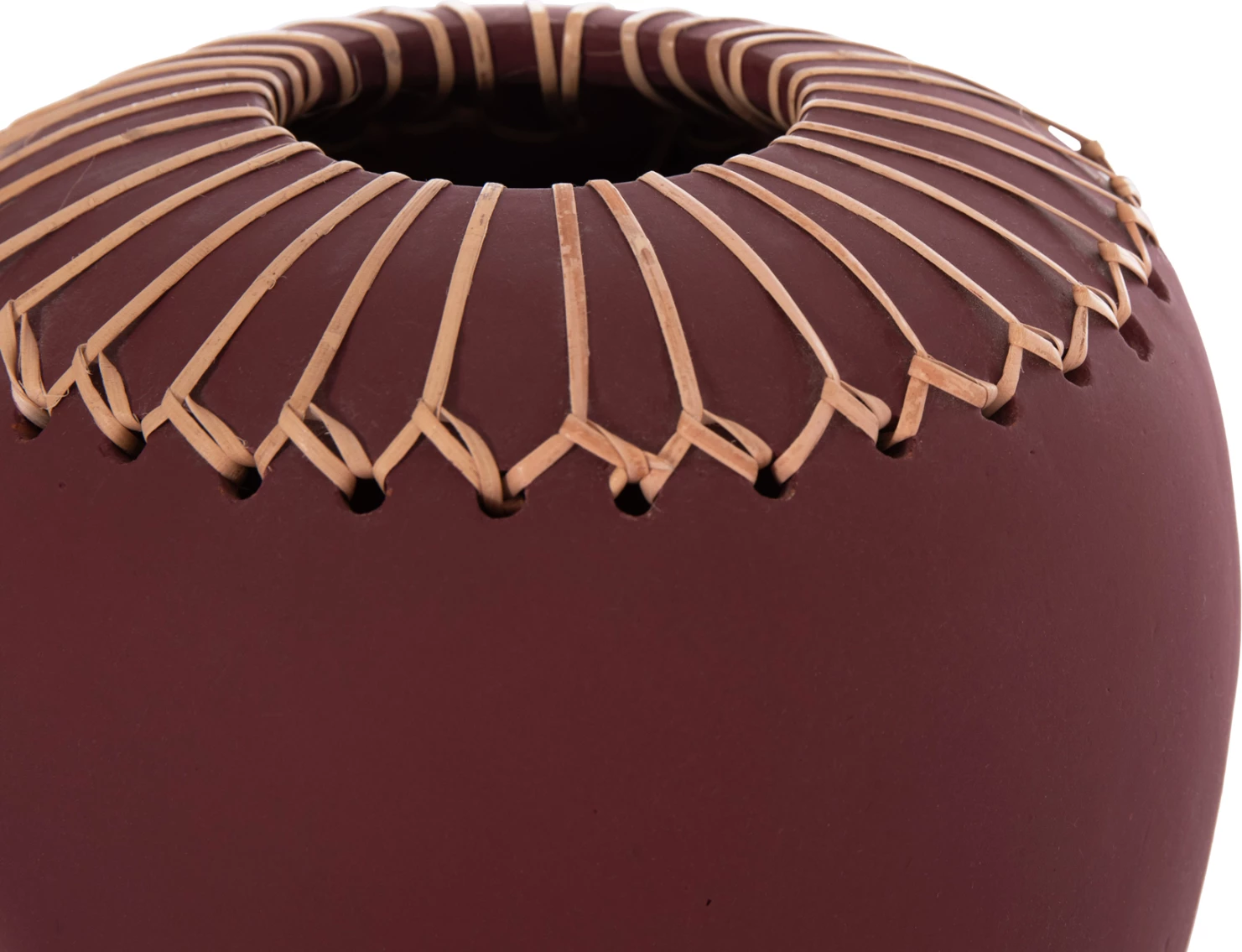 Vazo dekorative tavoline Lennox, terrakotë, e kuqe e errët, FH4675.06L, 22x20cm