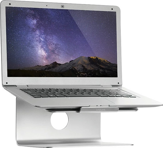 Mbajtëse për laptop LogiLink, alumini, 11-17", me bazë rrotulluese, argjendtë