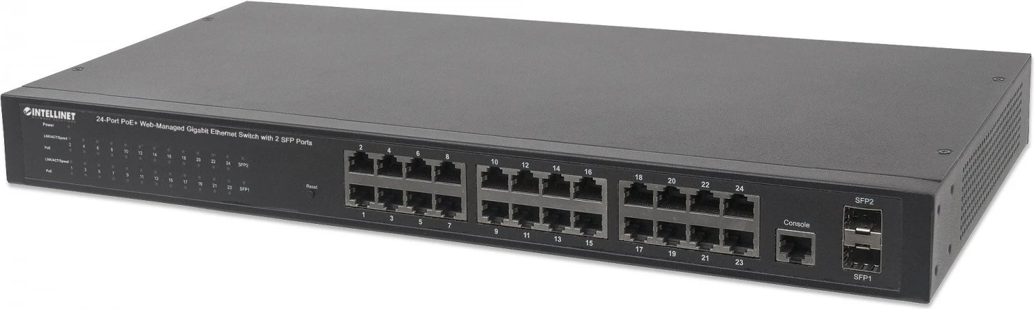 Switch Intellinet 560559, 24 porte Gigabit POE+, 2x SFP