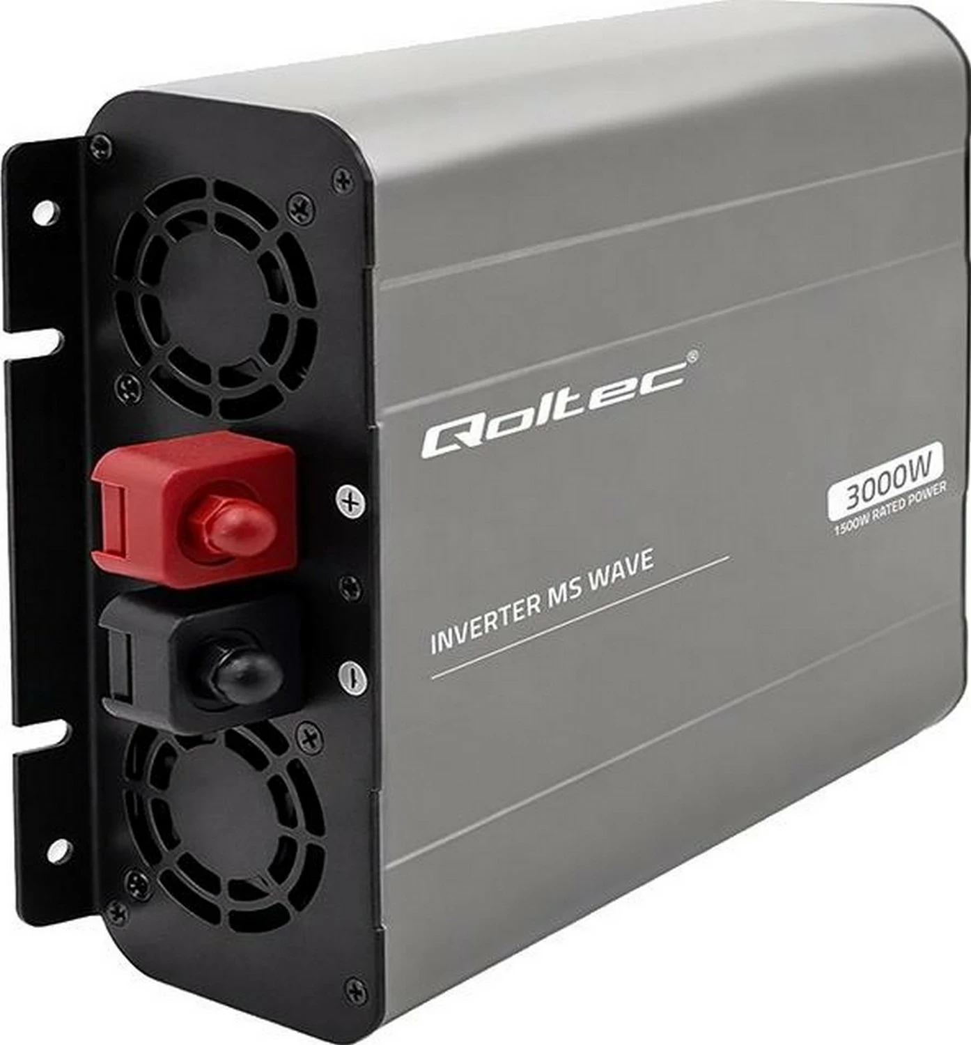 Inverter makinës Qoltec MS Wave 1500/3000W, 12V në 230V, USB, hiri