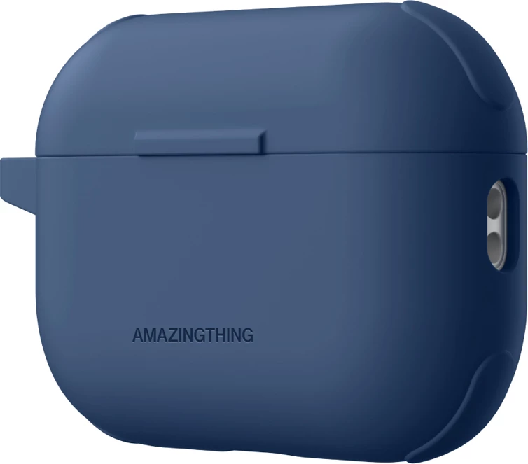 Mbështjellës, AmazingThing, Omni Case Titan, për AirPods Pro 3, karikim wireless, me karabiner, blu