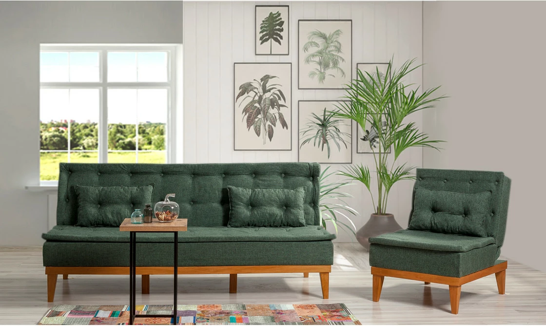 Set divani-krevat Atelier del Sofa, ngjyrë e gjelbër, Fuoco-TKM07-1070