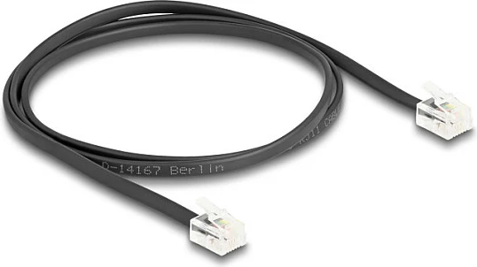Kabllo telefoni DeLOCK RJ11 në RJ11, 1 m, e zezë