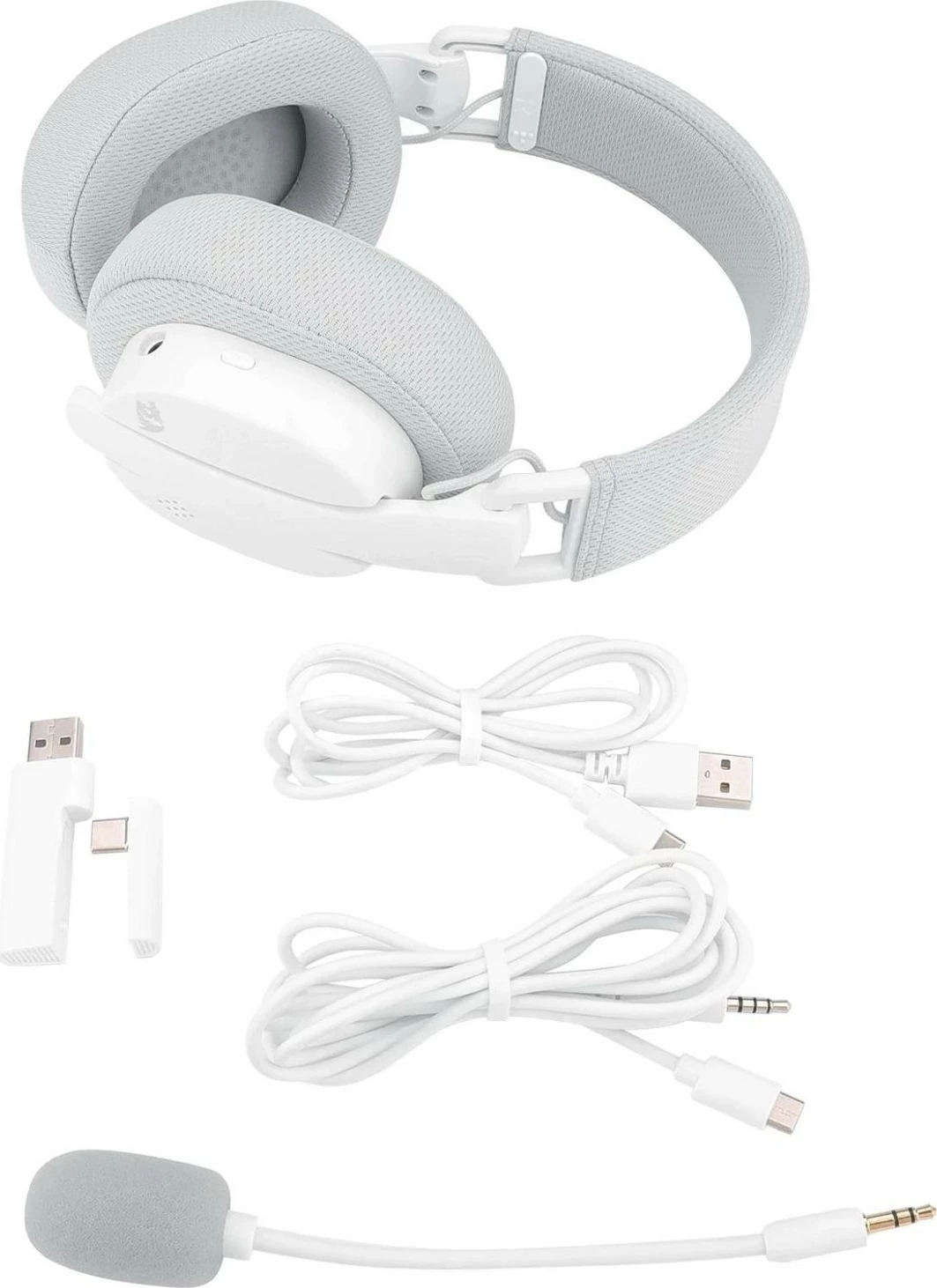 Kufje gaming Redragon Luce H888W, wireless Bluetooth/2.4GHz, me mikrofon të shkëputshëm, të bardha