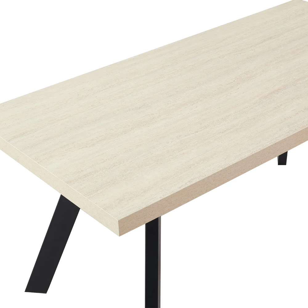 Tavolinë Lithos, ngjyrë bezhë e zezë, 180x90x76cm