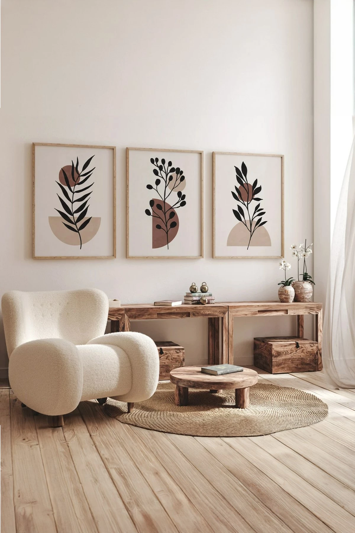 Set pikturash dekorative me kornizë, 3 pjesë, Wallity, 3Dartsohoset59