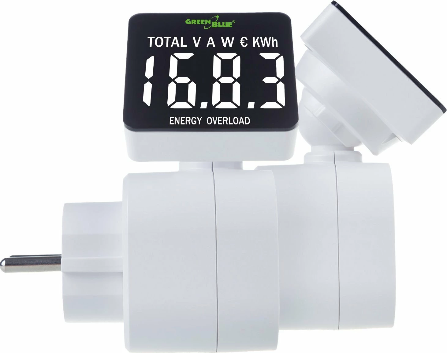 Matës energjie (wattmetër) GreenBlue GB620 E, 16A, max 3680W, me memorie, i bardhë