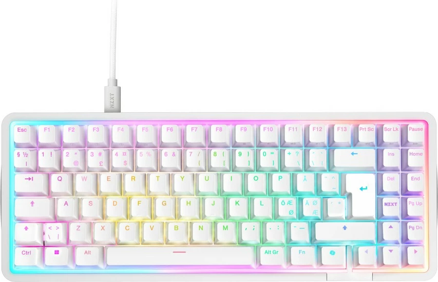 Tastierë NZXT FUNCTION Elite MiniTKL, DE-Layout, RGB, e bardhë