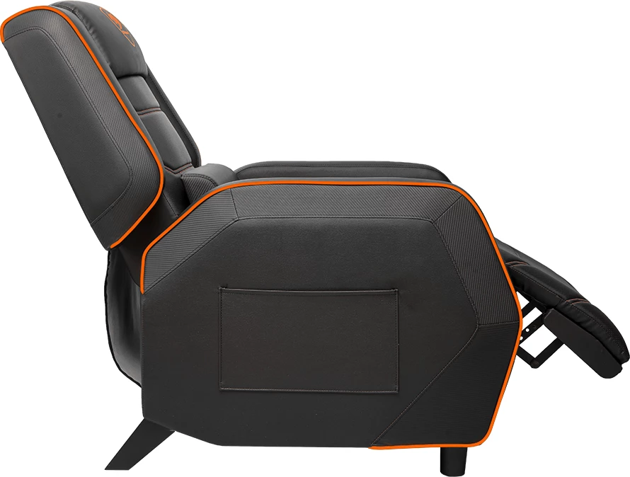 Sofë gaming COUGAR Ranger S, PVC lëkurë, shtrirje 160°, max 160 kg, zi/portokalli
