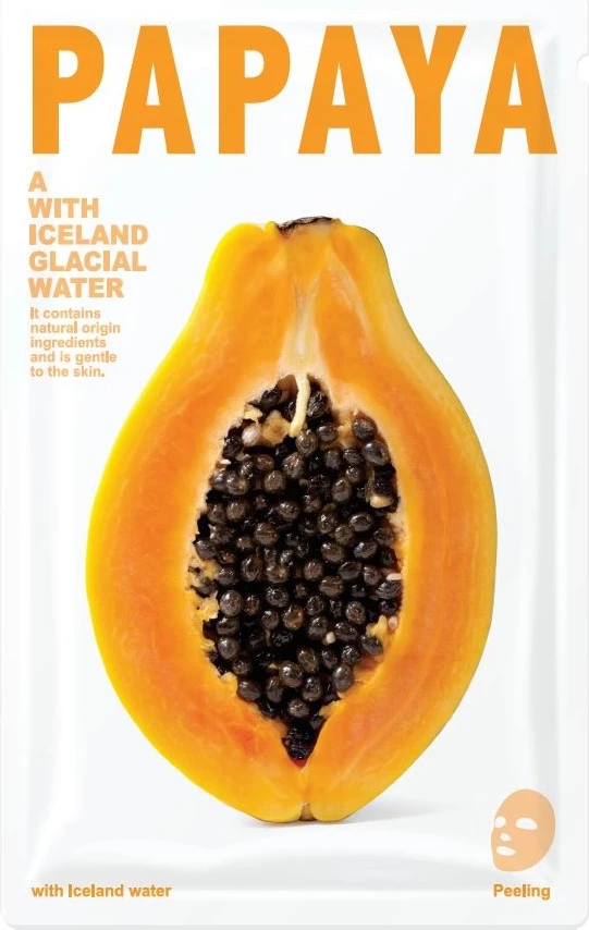 Maskë për fytyrë për femra Blue Dot Mask A me ujë akullnajor Islande dhe papaja, 20g