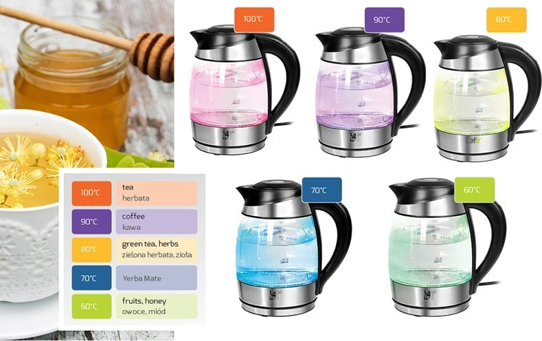 Çajnik elektrik Lafe CEG005, 1.8L, 2200W, i zi-argjendtë