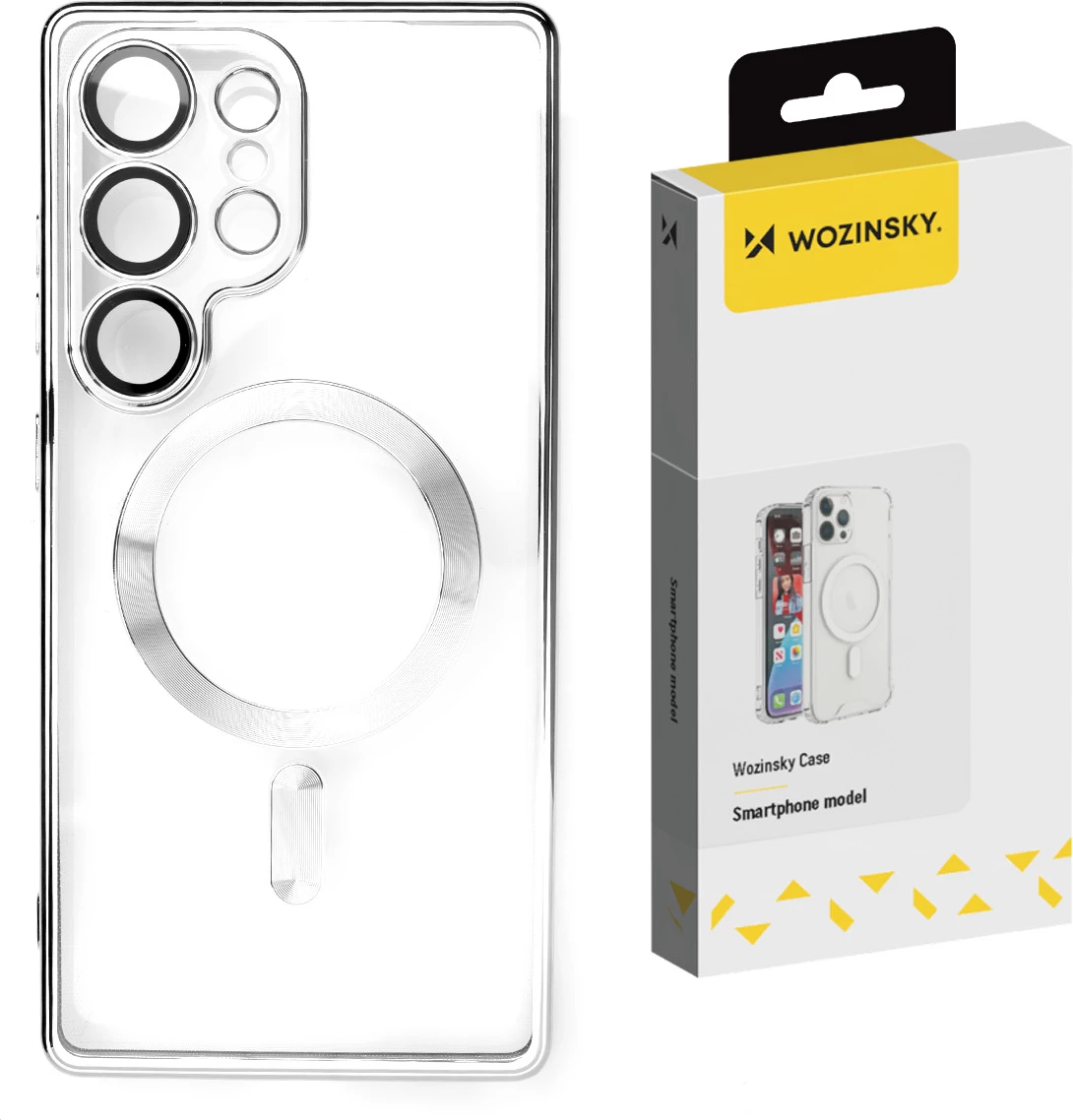 Mbështjellës Wozinsky Electroplated MagSafe për Samsung Galaxy S24 FE, argjend